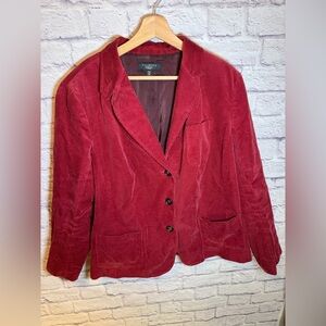 Talbots Corduroy Blazer maroon red color women’s size 18 W